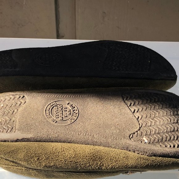 Isotoner Faux Fur Olive Slip on Shoes Size M(7) - Picture 8 of 9